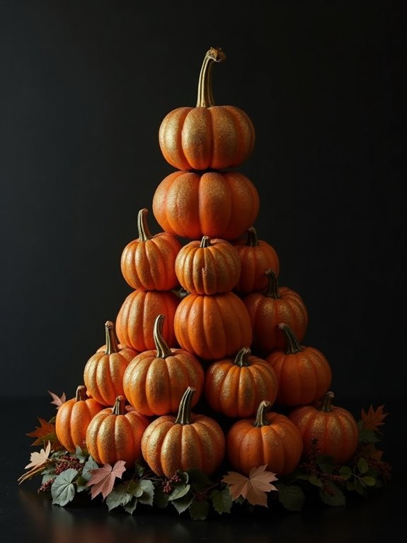 glamorous gold dusted pumpkins