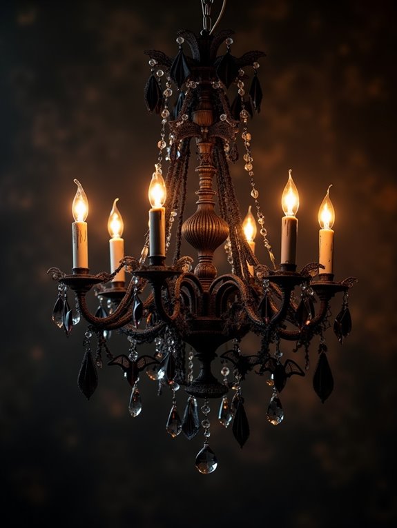 glimmering bat chandelier decor