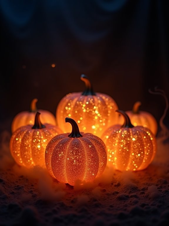 glittered glow pumpkin crafts