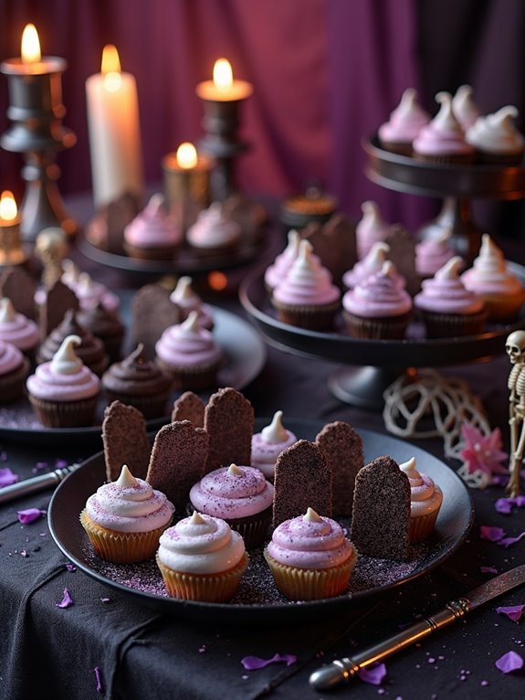 glittery halloween dessert decorations