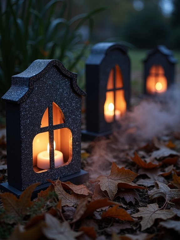 glittery whimsical grave lanterns