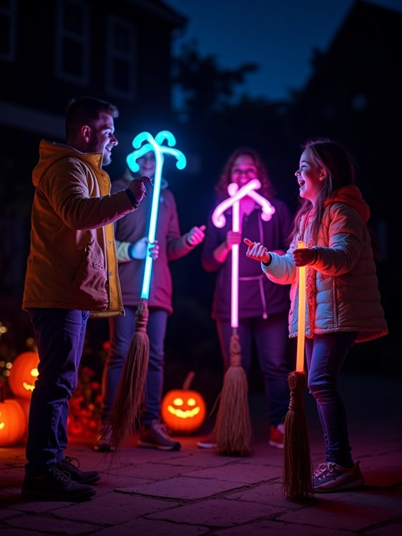 glow stick broomstick races
