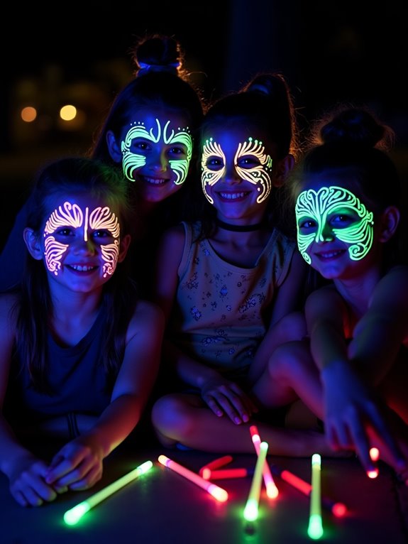 glow stick face paint
