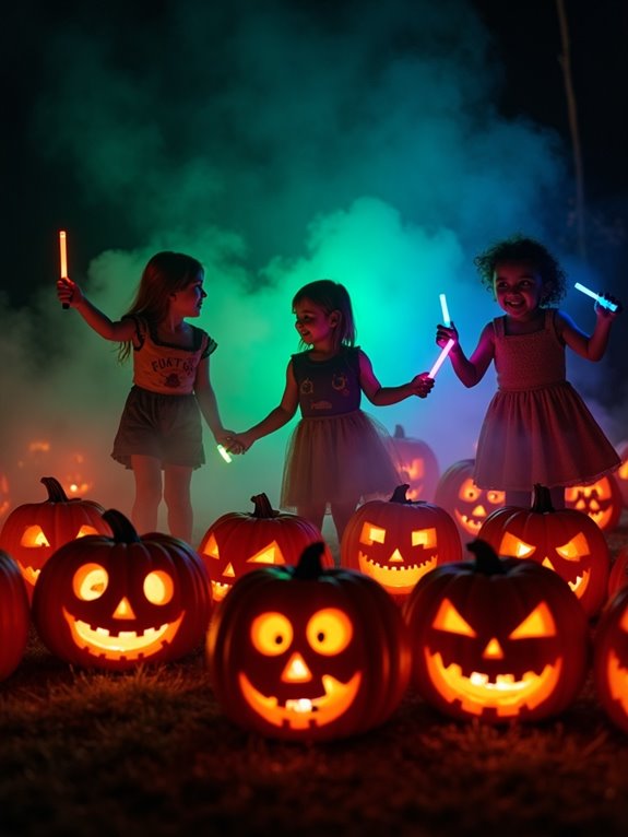 glow stick pumpkin decorations