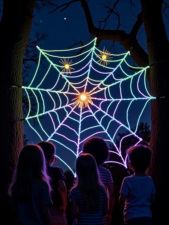 glow stick spider webs