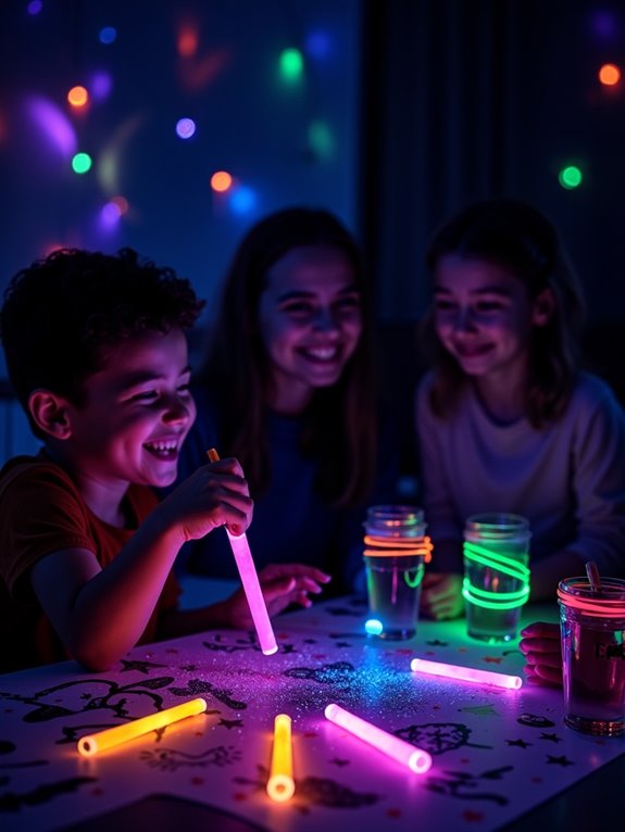 glow stick themed invitations