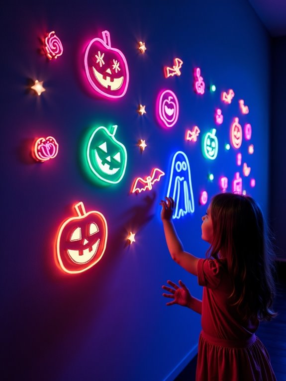 glow stick wall decor