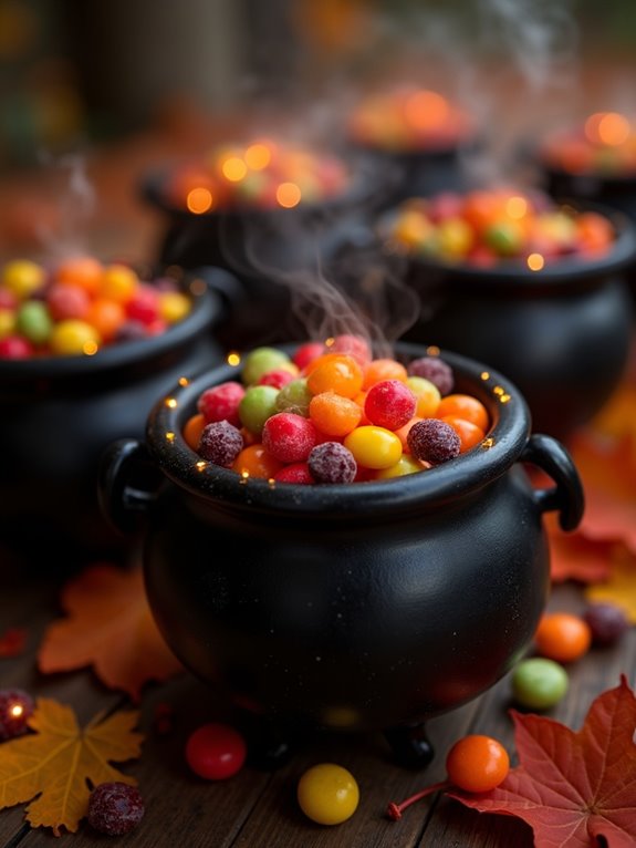 glowing cauldron for halloween