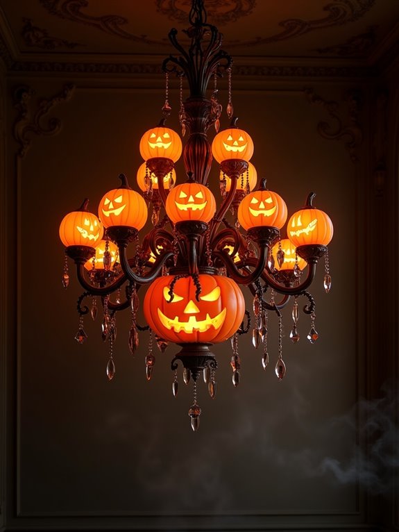 glowing pumpkin chandelier charm