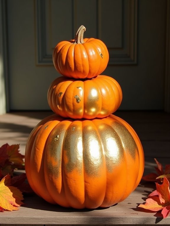 gold dipped pumpkin decor