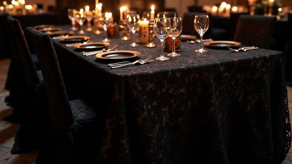 gothic black lace tablecloths