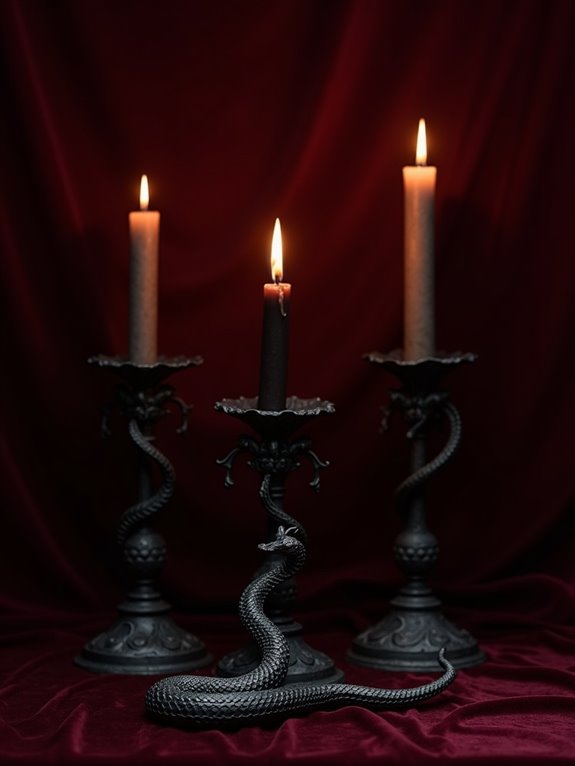 gothic serpent candle holder