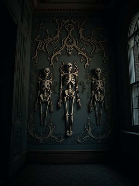 gothic skeleton tapestry decor