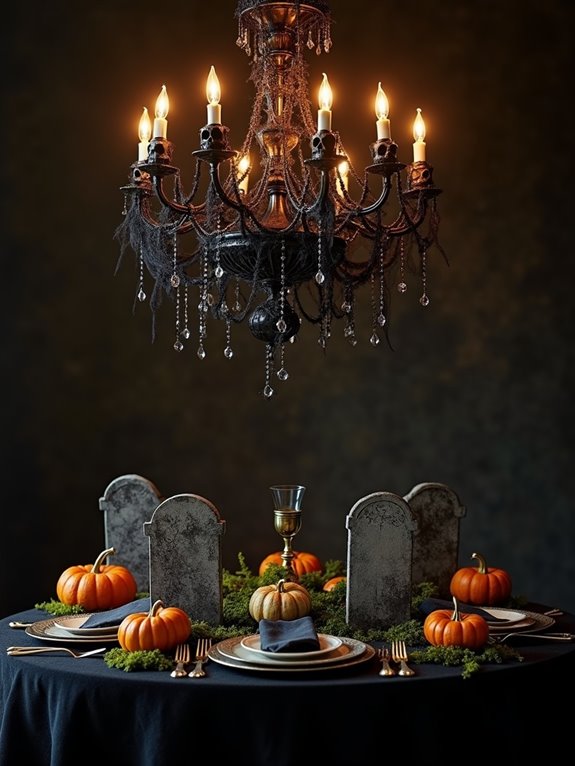 graveyard themed chandelier elegance