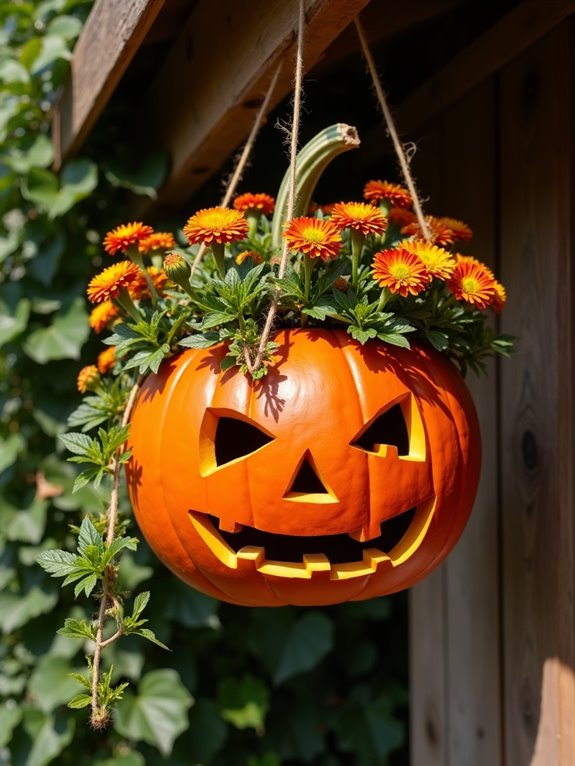 hanging pumpkin planter decor