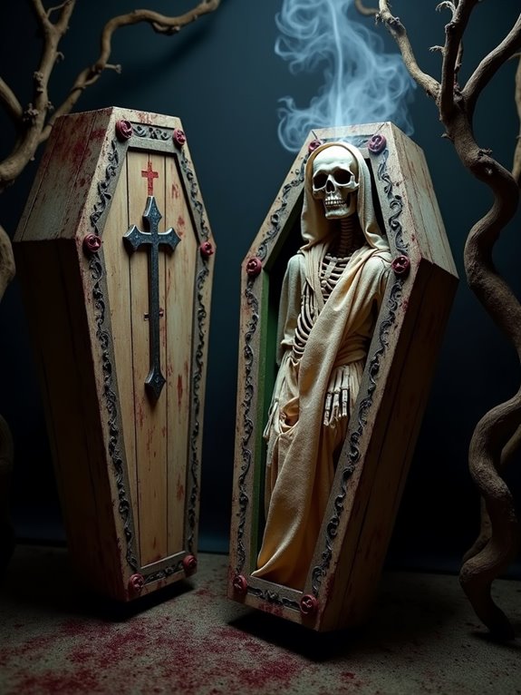 haunted coffin halloween display