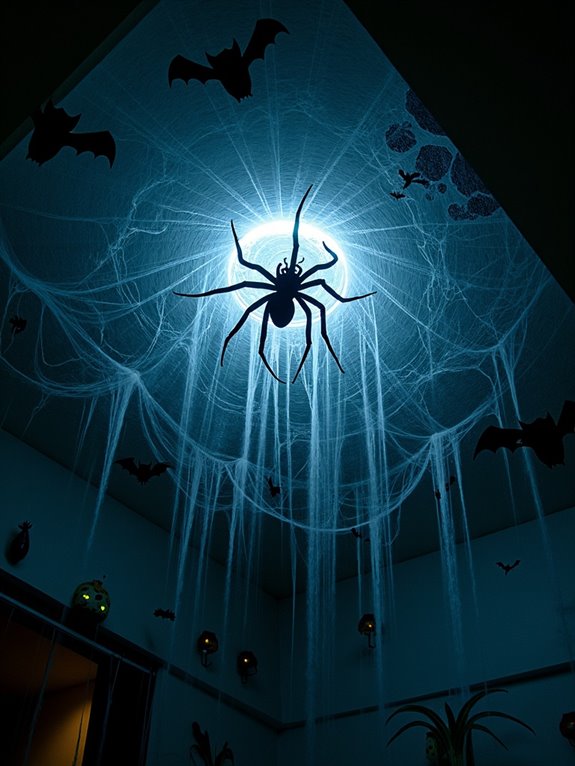 haunted home spiderweb decorations