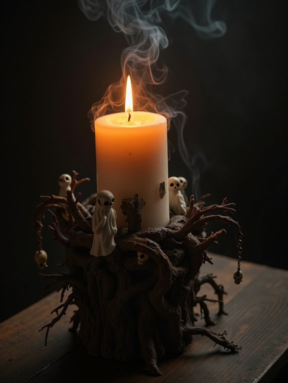 haunted house candle centerpiece