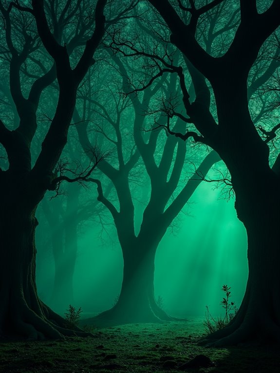 haunted tree spotlight effects