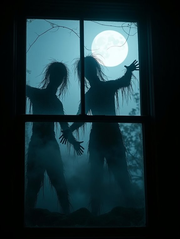 haunting moonlit scarecrow display