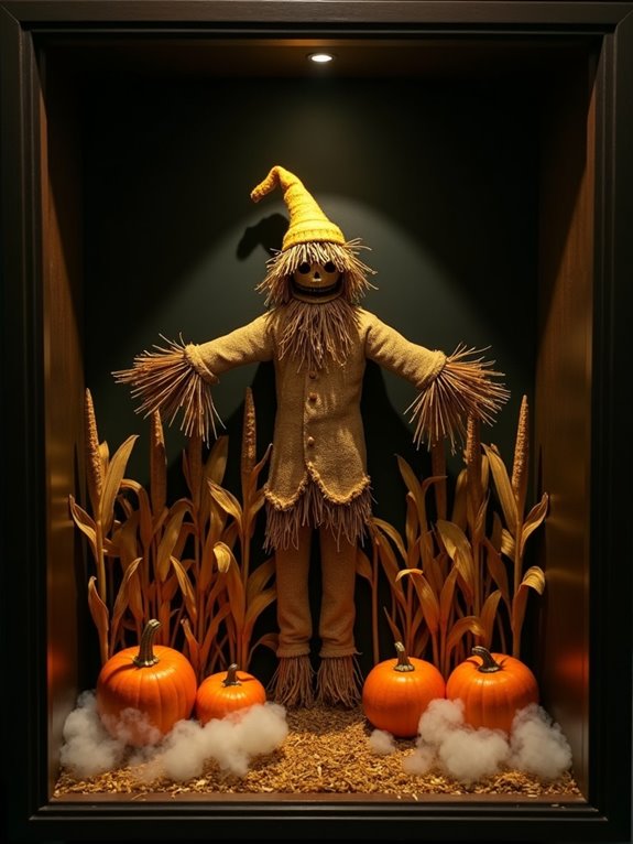 haunting scarecrow cornfield decoration