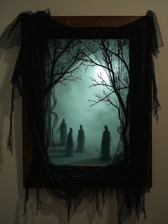 haunting silhouette fabric art