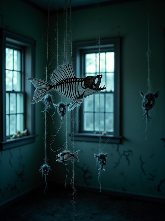 haunting underwater skeletal decor