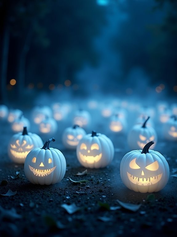 hauntingly beautiful white pumpkins