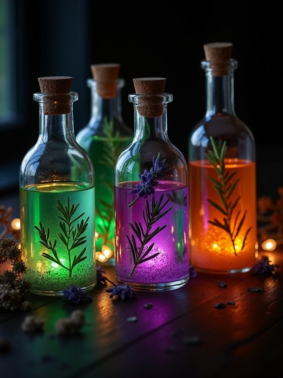herb infused halloween bottles