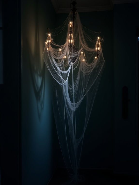 illuminated spooky spider webs