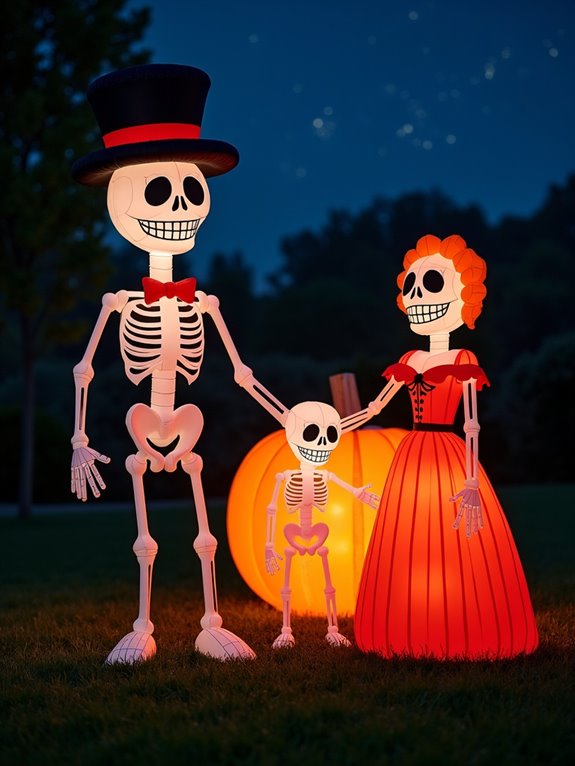 inflatable skeleton family decorations