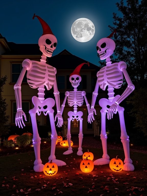 inflatable skeleton halloween display