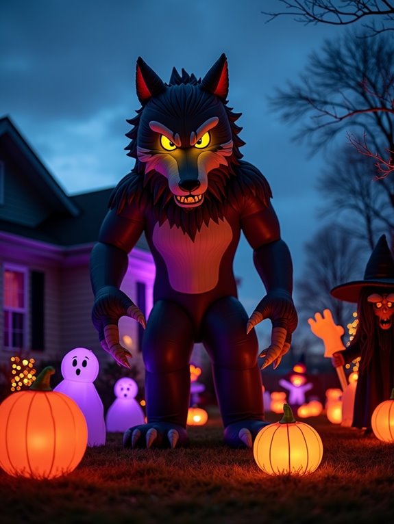 inflatable werewolf halloween decor