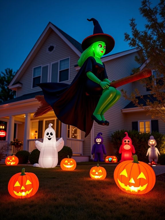 inflatable witch yard decoration