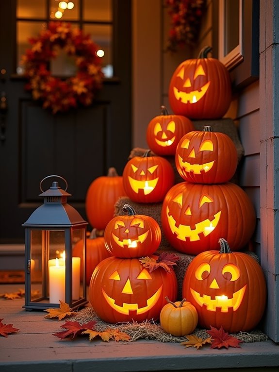 lanterns enhance pumpkin decor