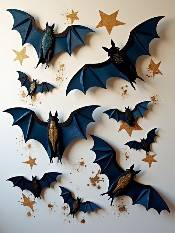 layered bat collage artistry