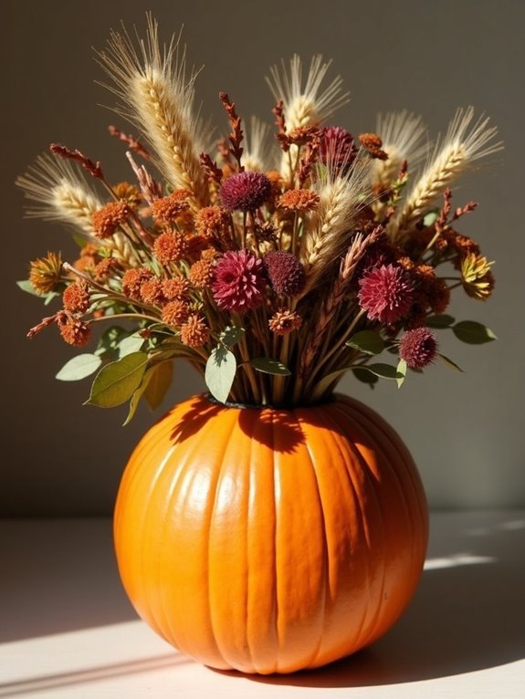 layered pumpkin floral arrangement