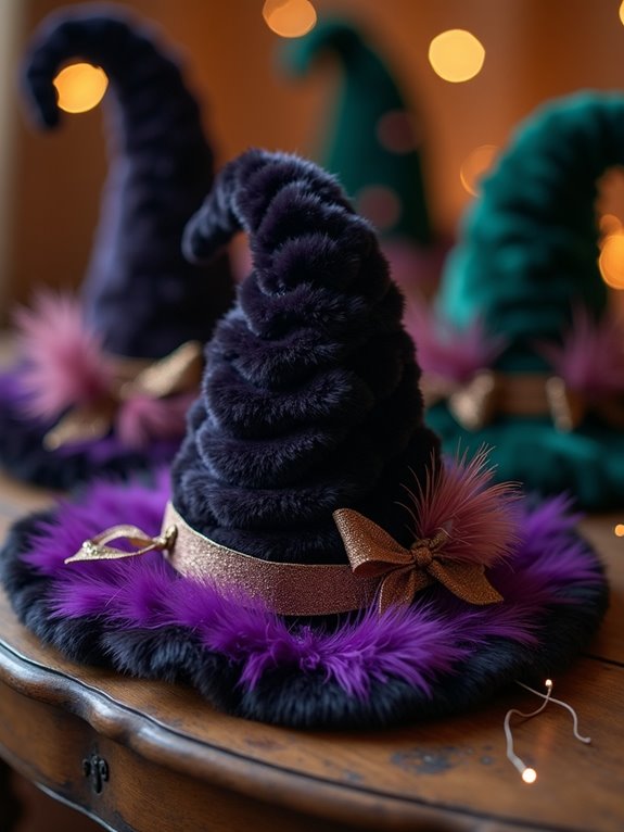 luxurious faux fur witch hat