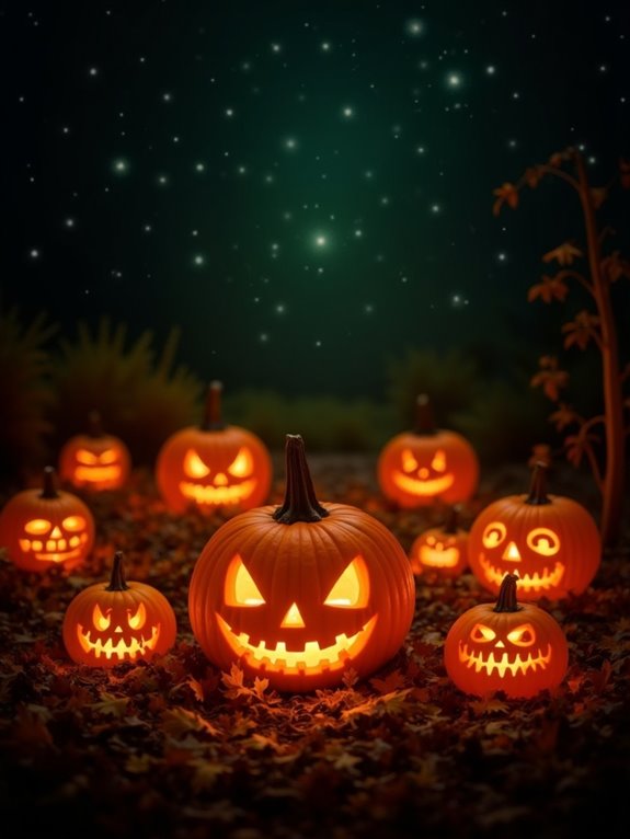 mesmerizing nighttime pumpkin displays