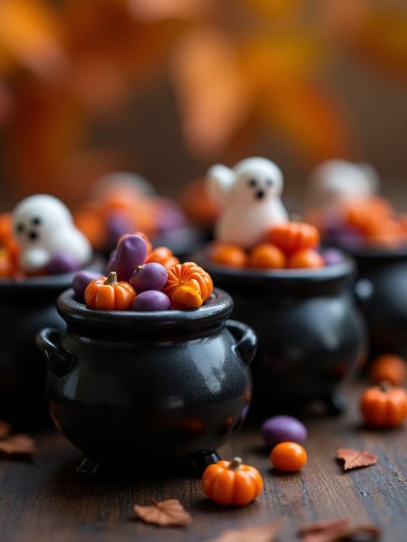 miniature cauldron favor containers