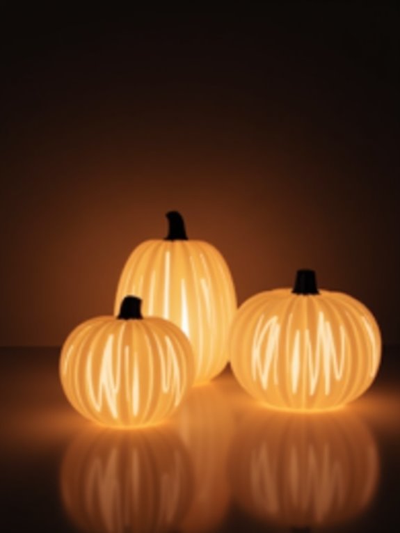 minimalist pumpkin light decor