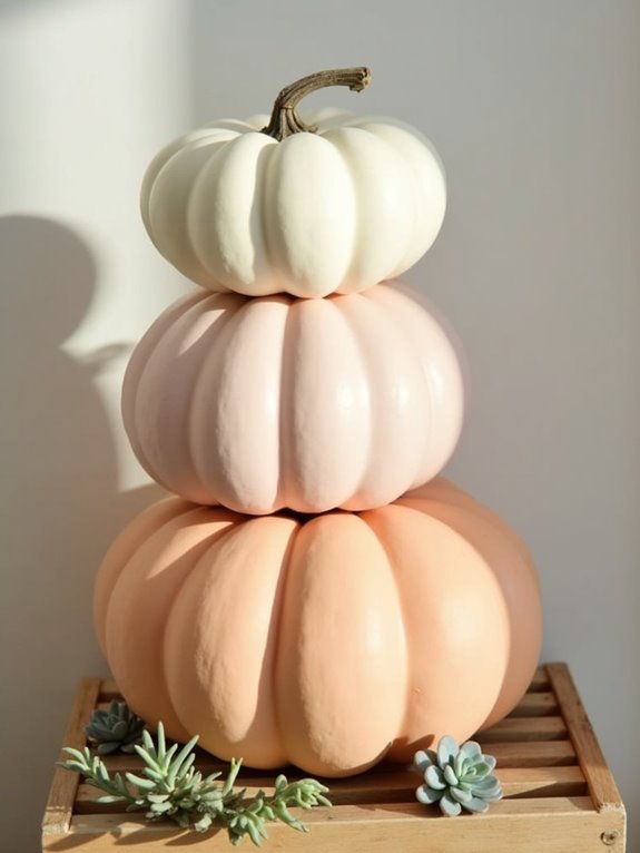 minimalist pumpkin succulent display