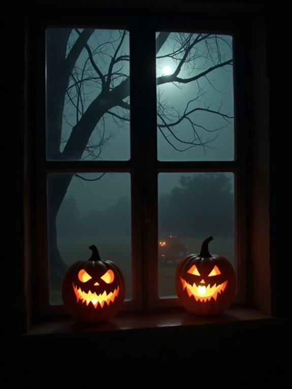 mischievous carved pumpkin sentinels