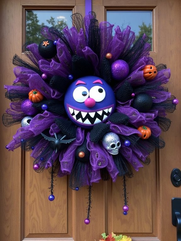 monster mash halloween wreath