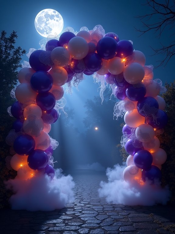 moonlit halloween balloon arch