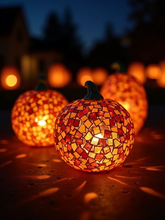 mosaic pumpkin luminary decoration