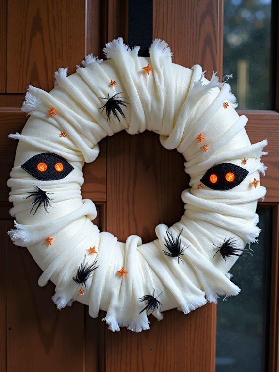 mummy wrap halloween wreath