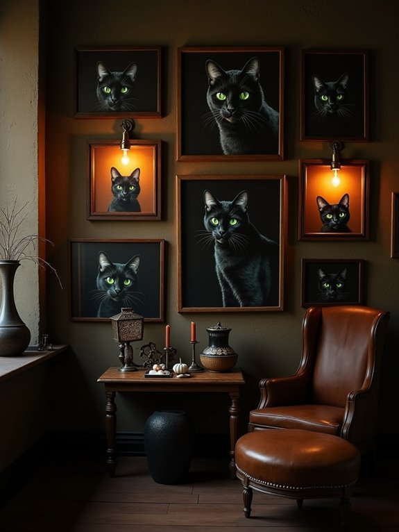 mysterious black cat portraits