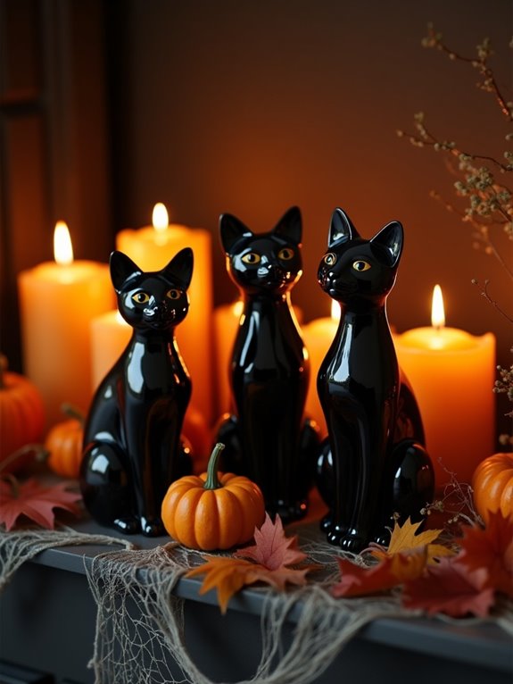mystical black cat decor