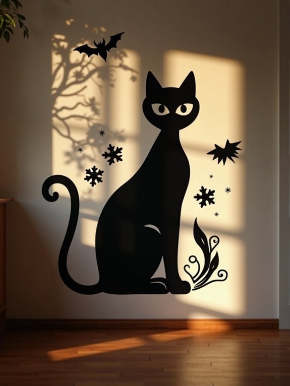 mystical black cat silhouette
